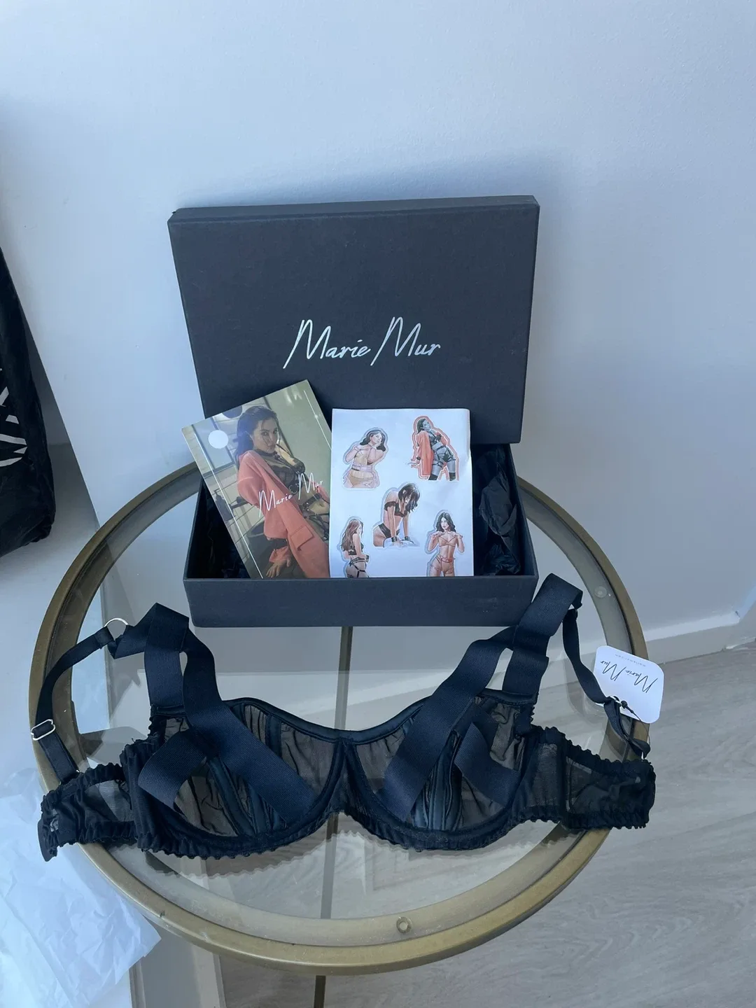 New Marie Mur Black Bra - Size 34B & sticker decals thumbnail