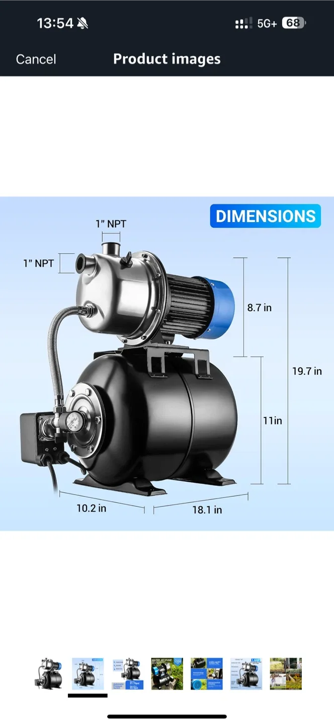 Water Jet Pump 1320 GPH image indicator(2)