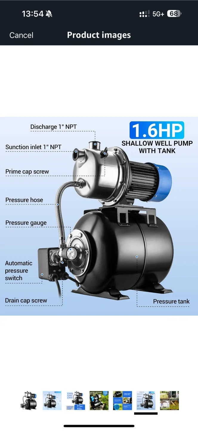 Water Jet Pump 1320 GPH image indicator(6)