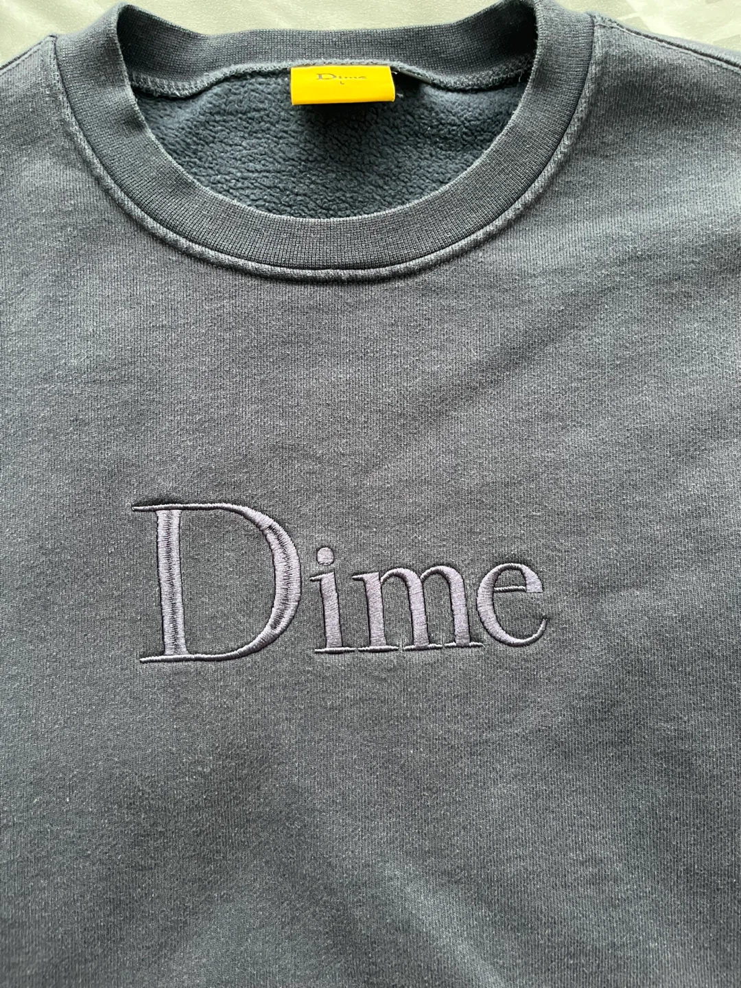 Dime Crewneck Fleece Sweater Navy Men’s Size Large - photo 3