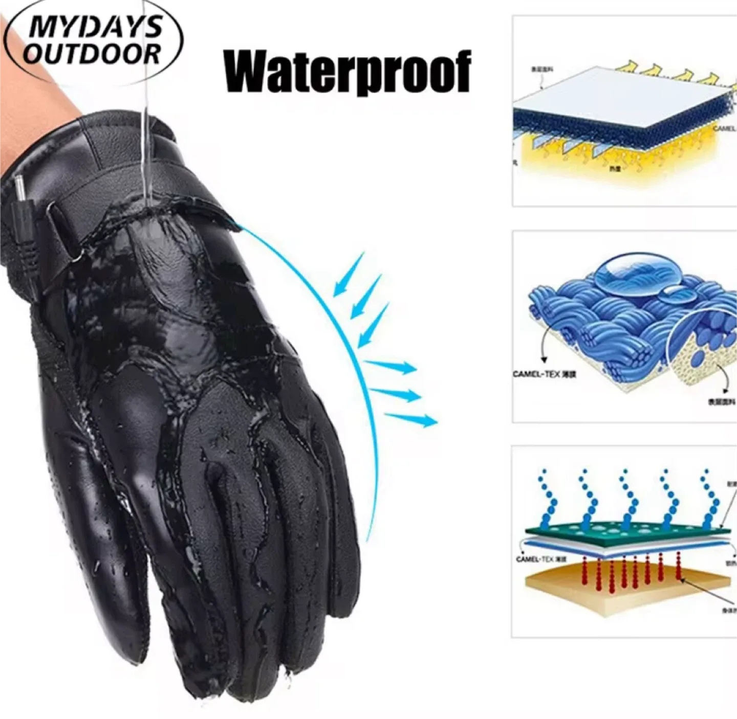 MYDAYS OUTDOOR Heated Waterproof Gloves image indicator(2)