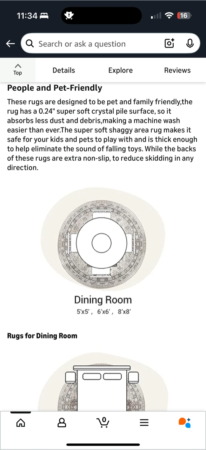 Zesthome Washable Round Rug – 9ft (Brown/Beige) - photo 5
