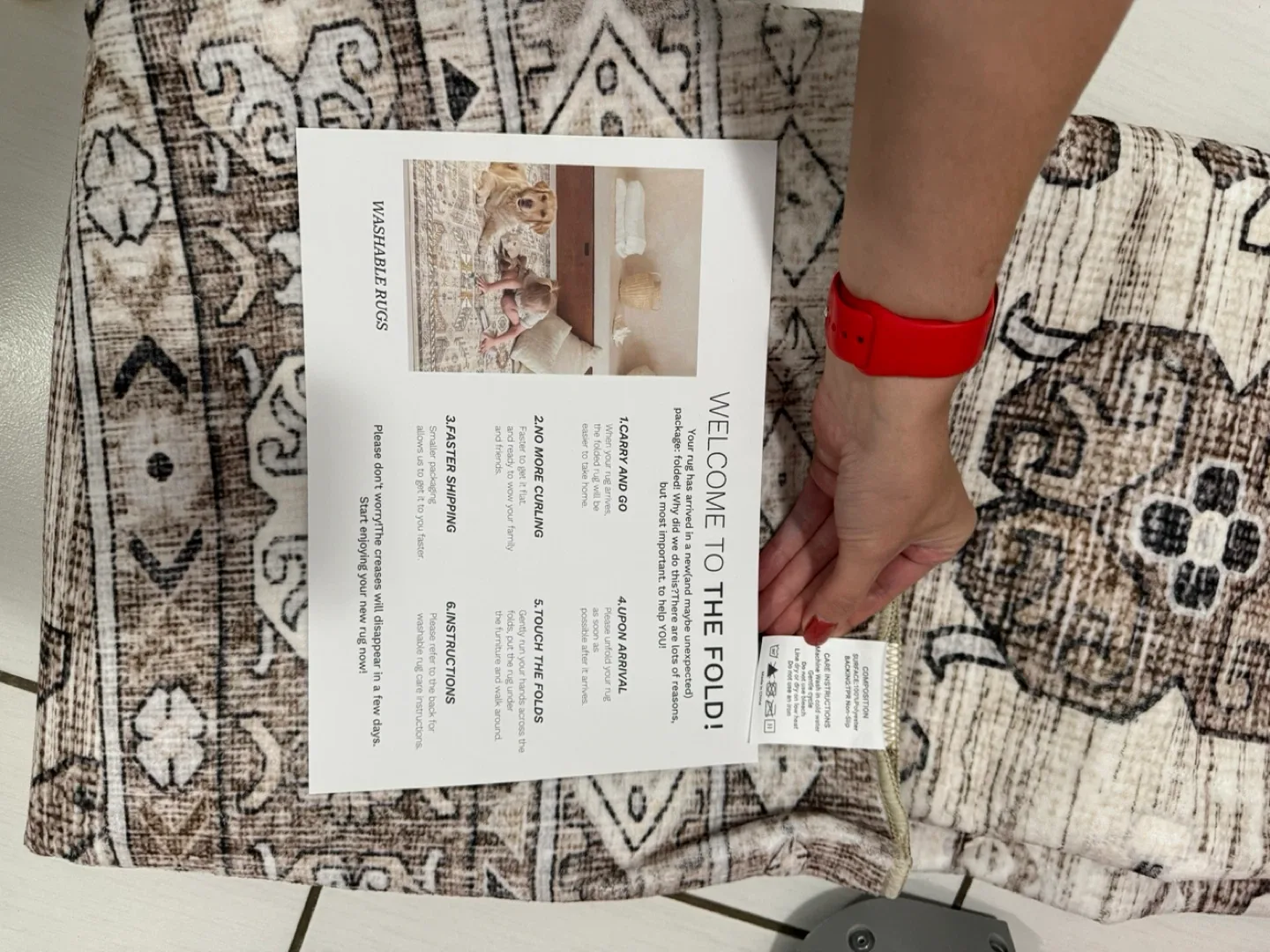 Zesthome Washable Round Rug – 9ft (Brown/Beige) image indicator(8)