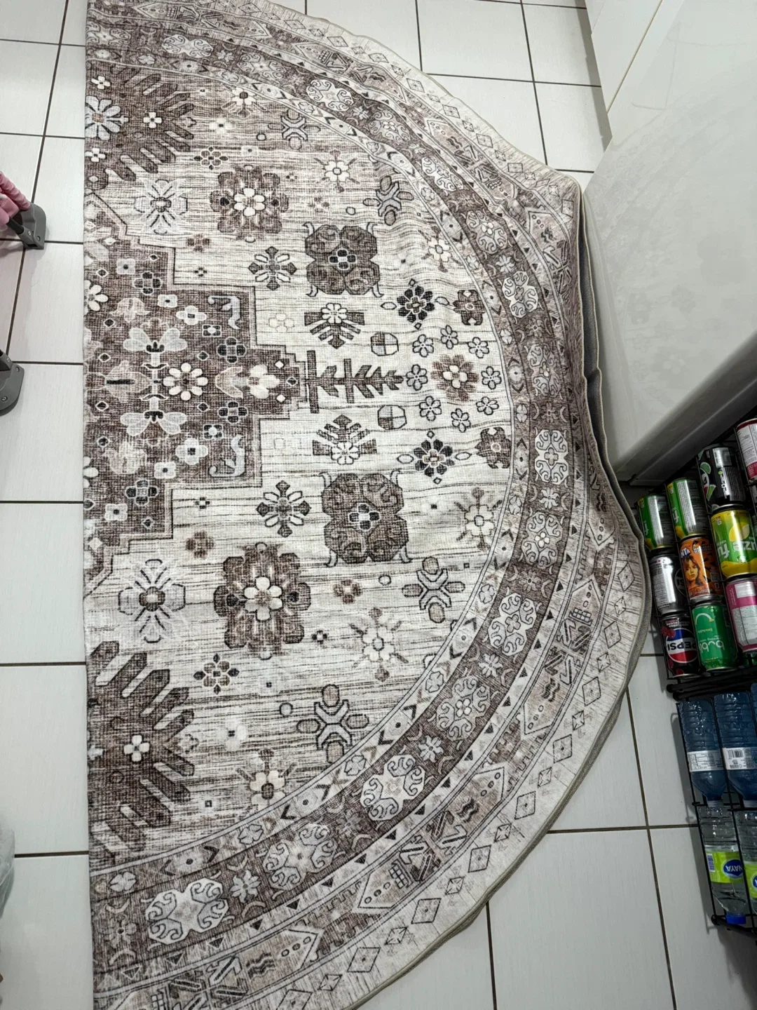 Zesthome Washable Round Rug – 9ft (Brown/Beige) image indicator(7)