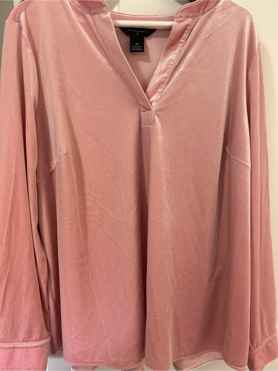 Pink Velvet Blouse Size 1X image indicator(2)