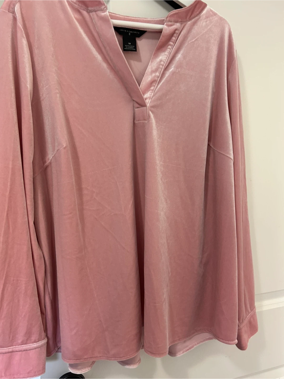 Pink Velvet Blouse Size 1X