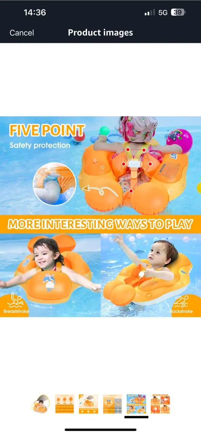 LAYCOL Baby Pool Float - Yellow, 3-36 Months- SIZE XL image indicator(2)