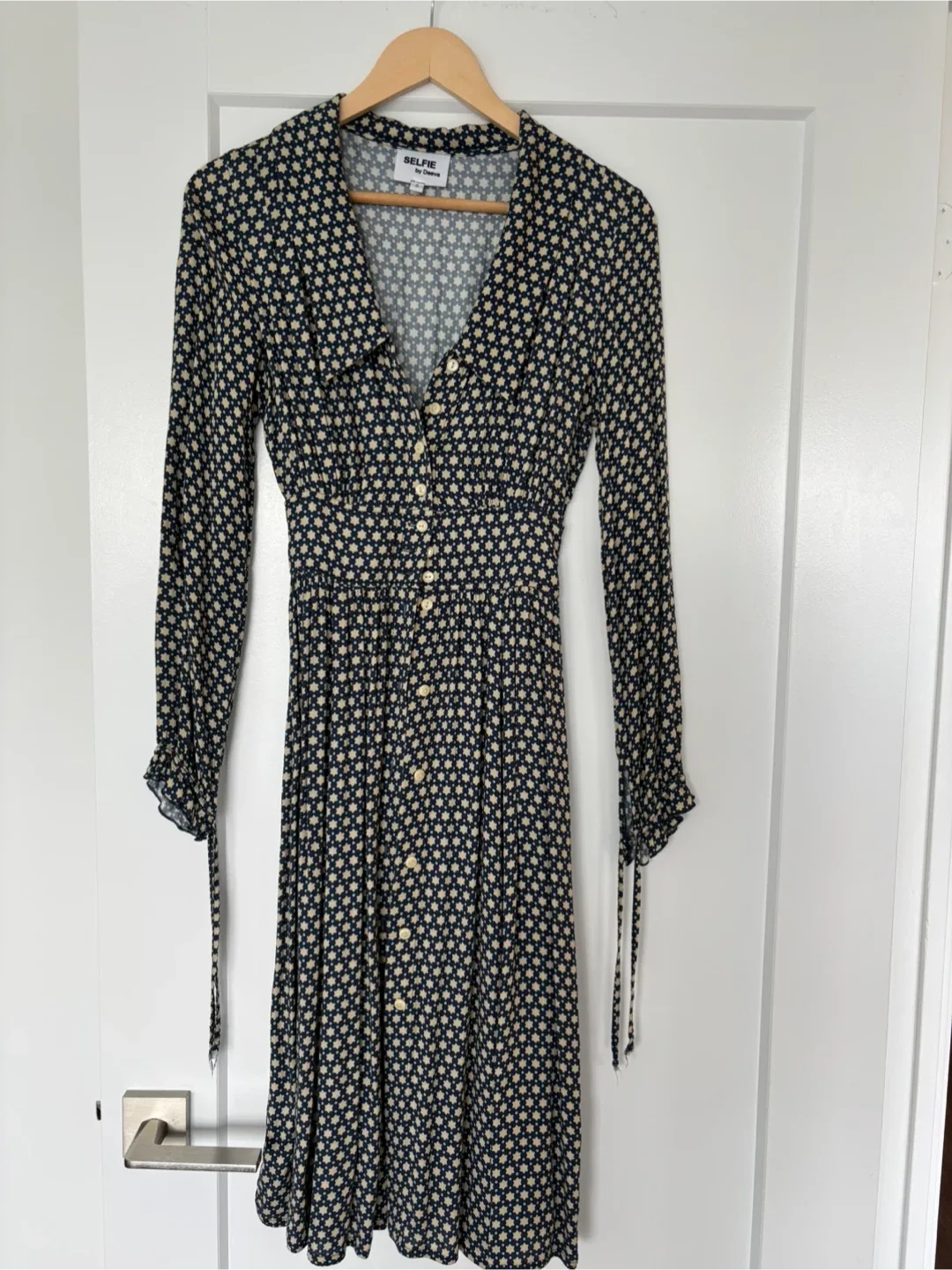 Navy Blue & Cream Dress thumbnail