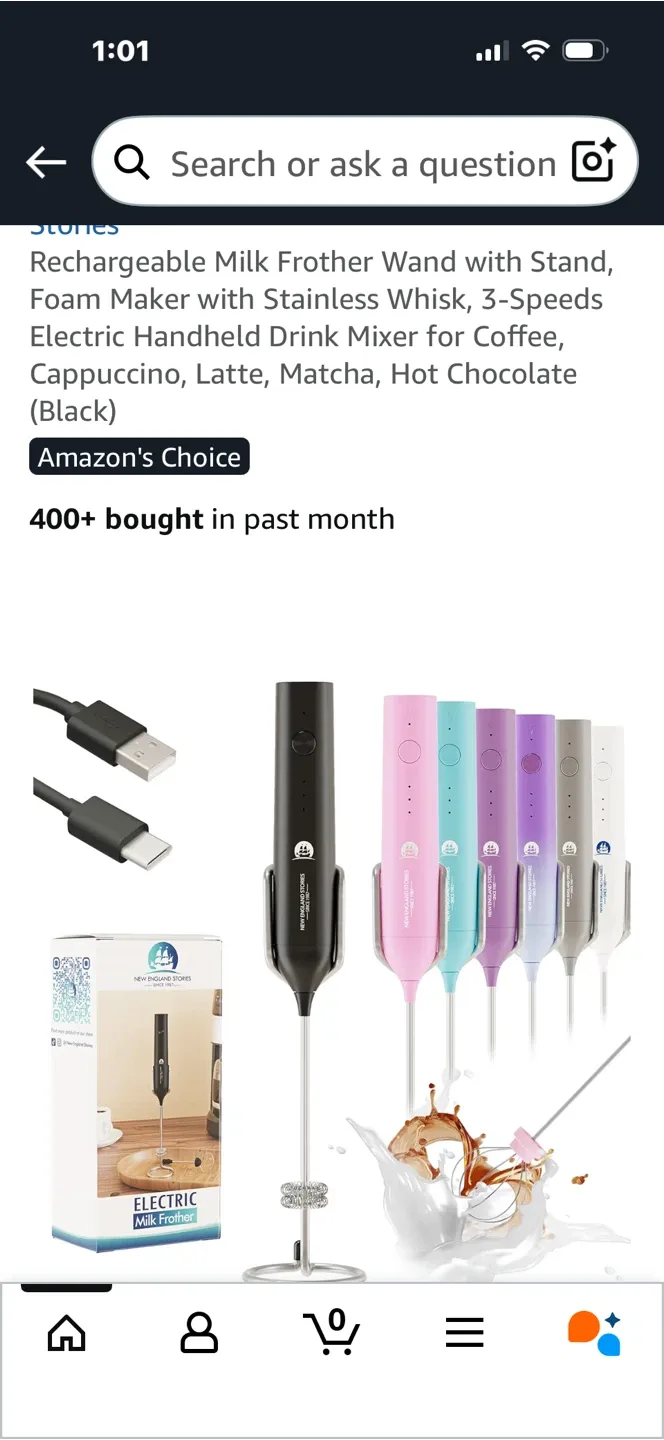 New England Stories Electric Milk Frother - Brand New! image indicator(6)