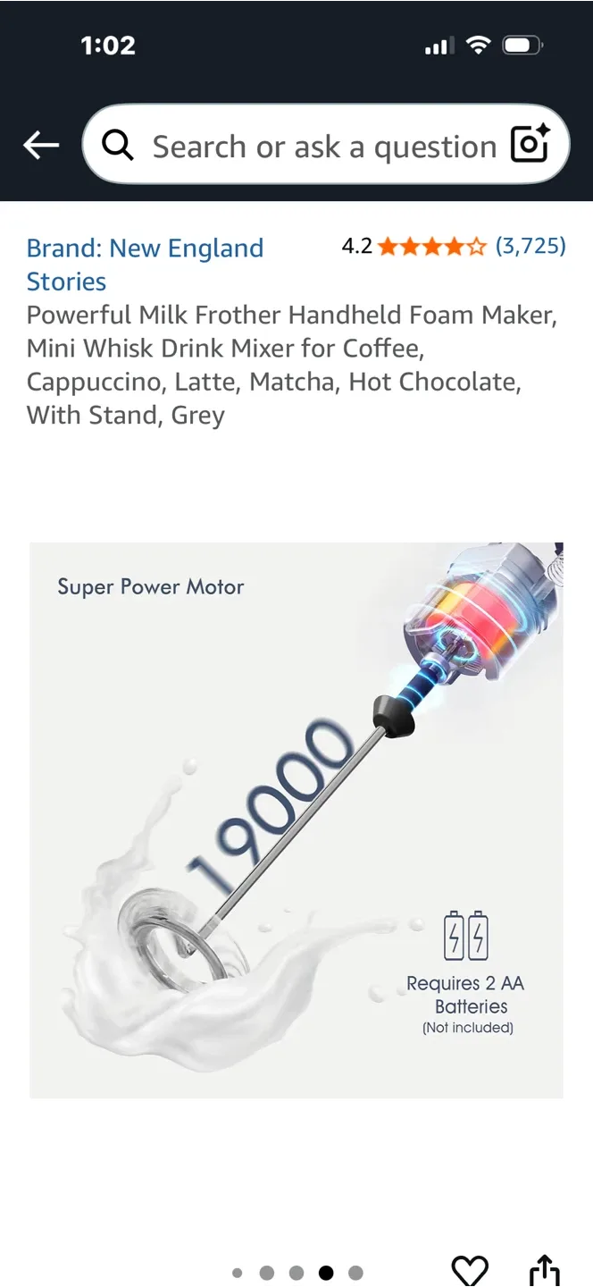 New England Stories Electric Milk Frother - Brand New! image indicator(3)