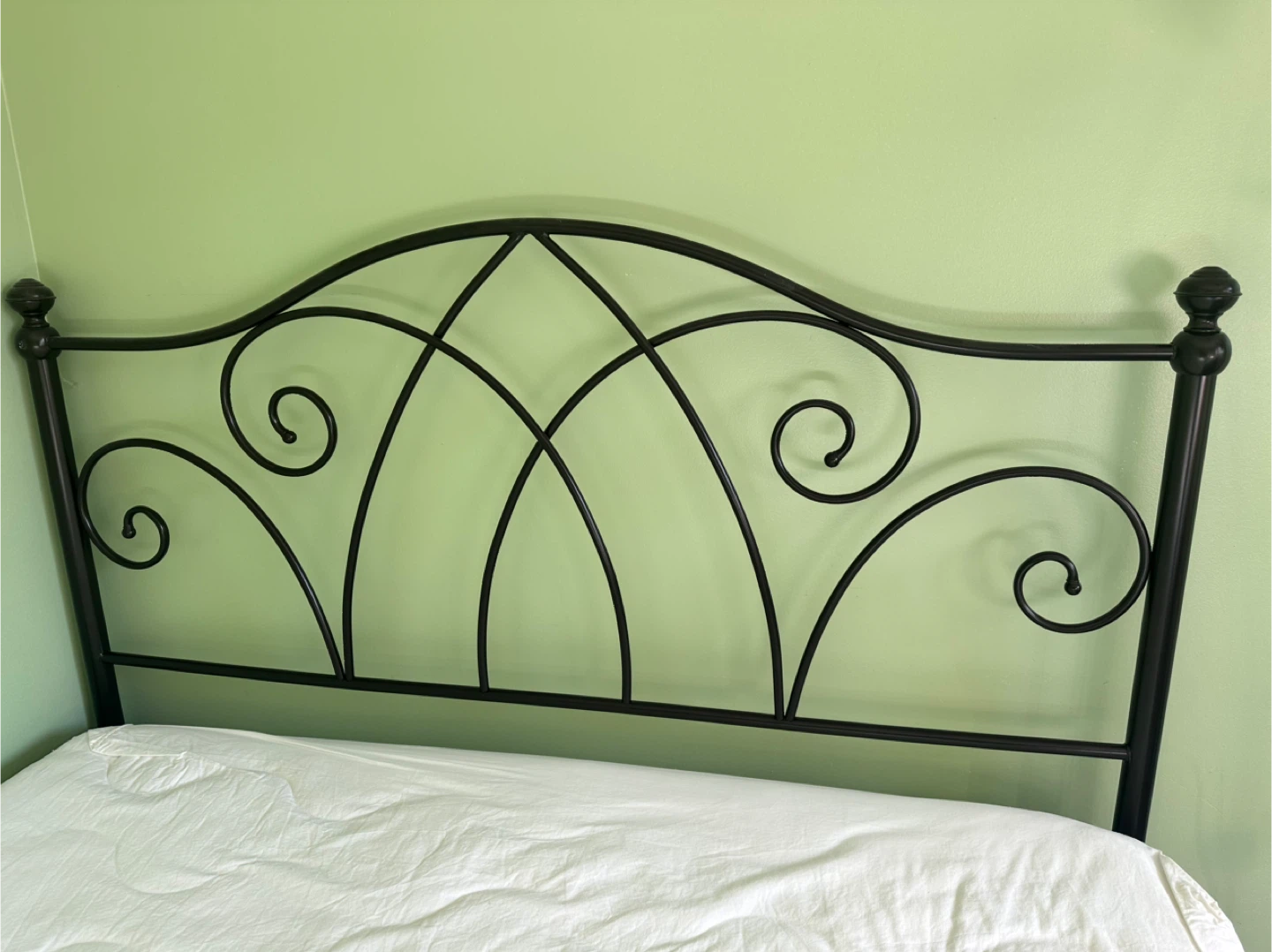 Black Metal Headboard bed - photo 3