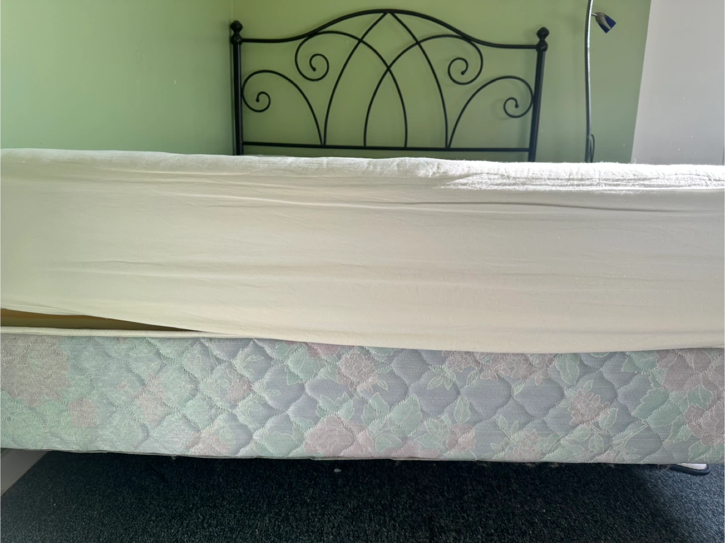 Black Metal Headboard bed - photo 2