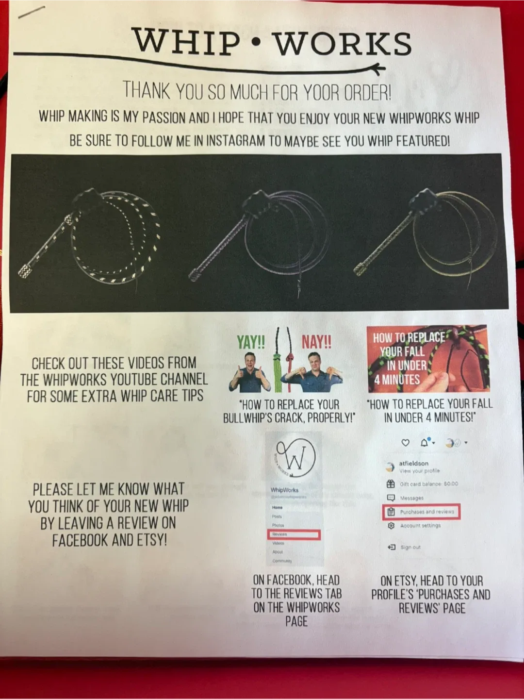 6 ft. Paracord Bullwhip - Black & Orange image indicator(4)