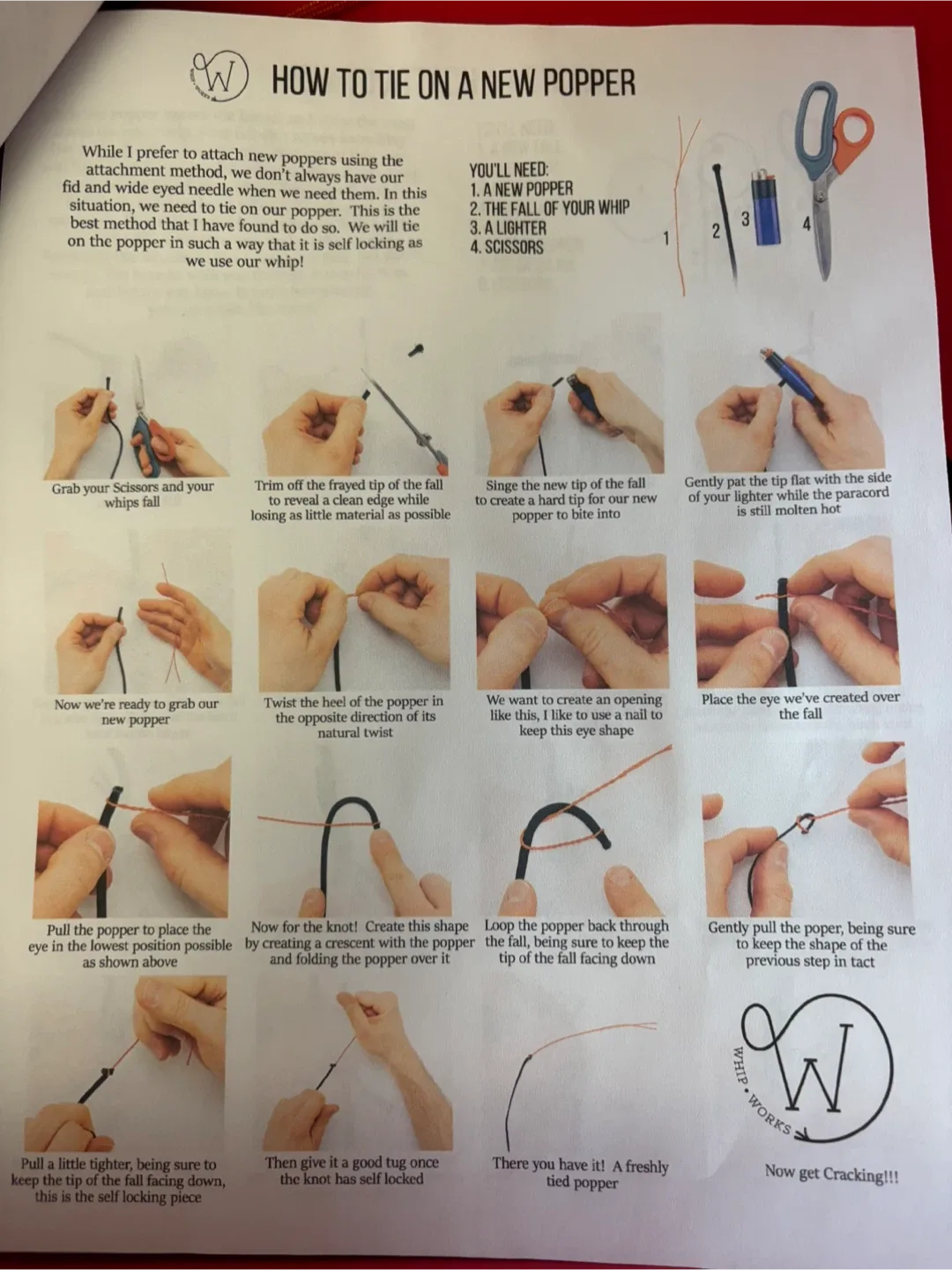 6 ft. Paracord Bullwhip - Black & Orange image indicator(6)