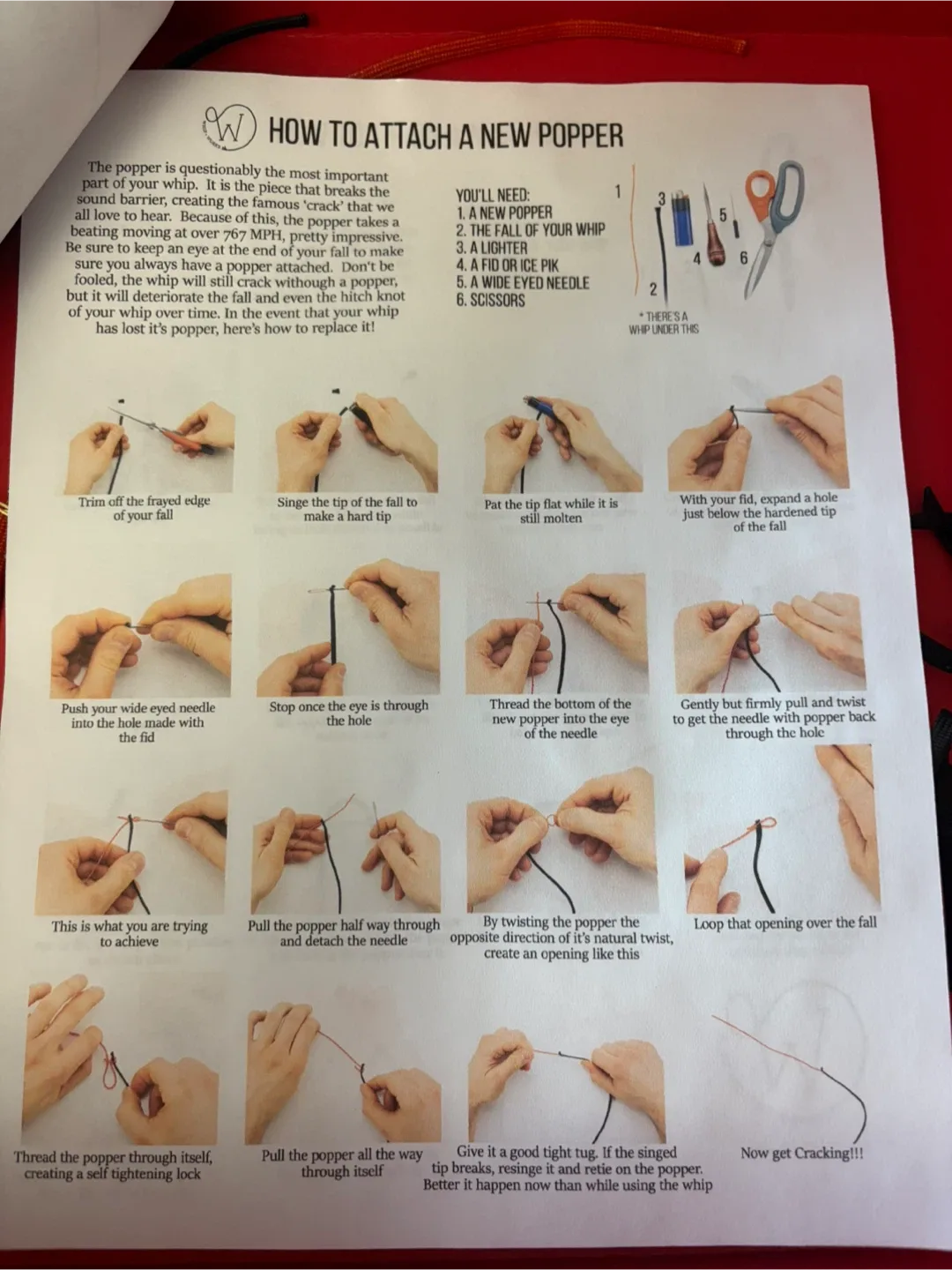 6 ft. Paracord Bullwhip - Black & Orange image indicator(5)