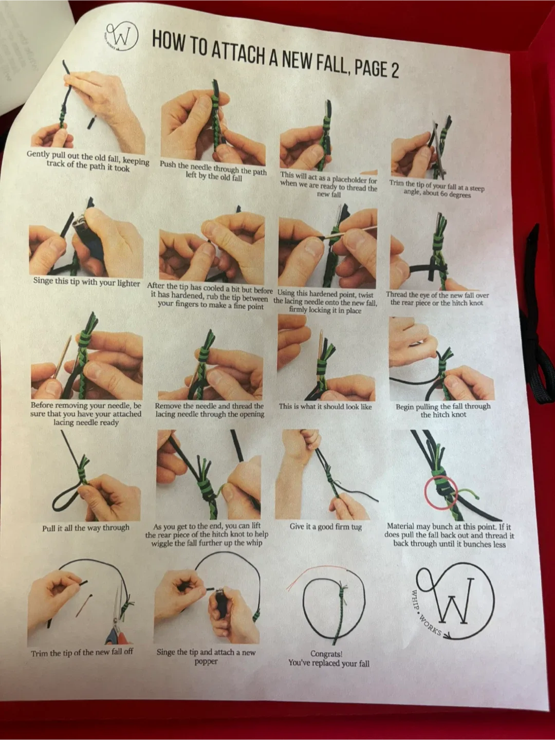 6 ft. Paracord Bullwhip - Black & Orange image indicator(8)