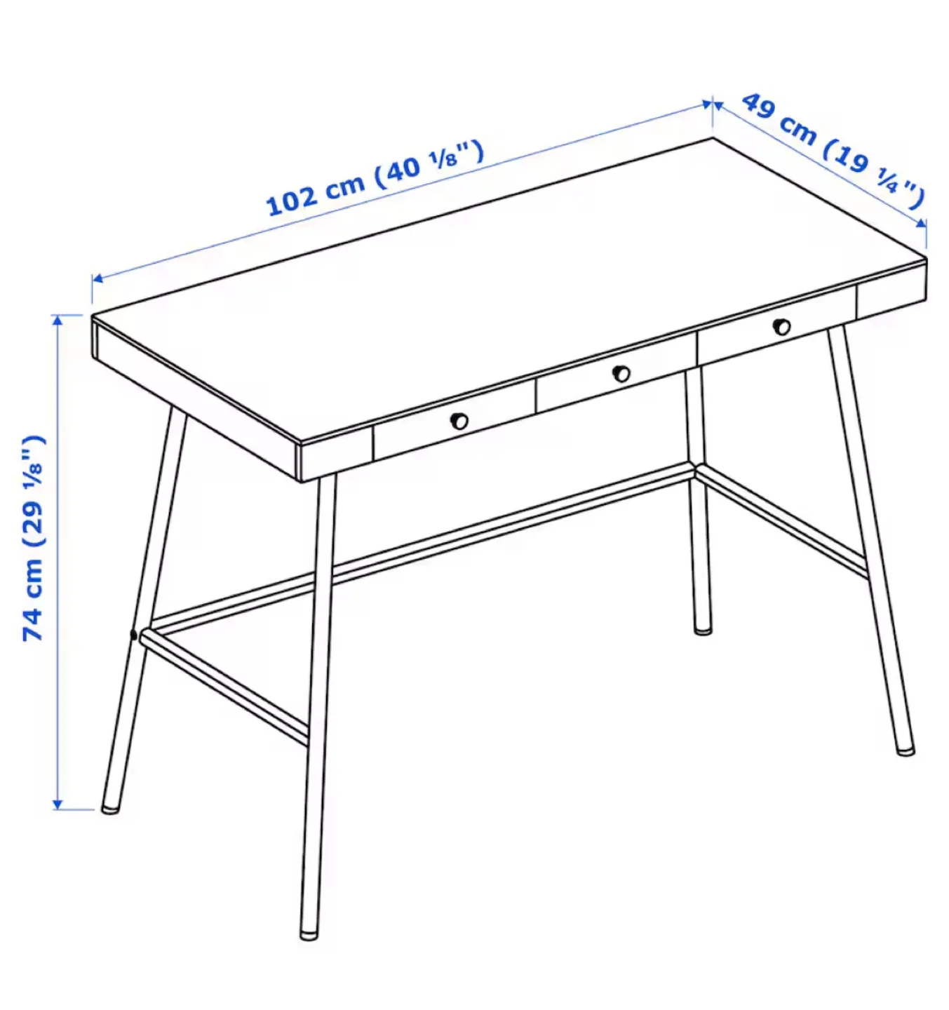 IKEA Desk - Bamboo Top, White Legs image indicator(3)