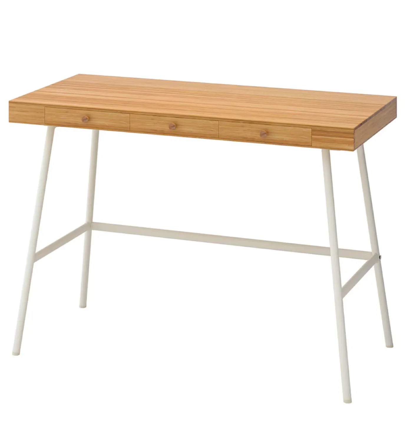 IKEA Desk - Bamboo Top, White Legs image indicator(6)