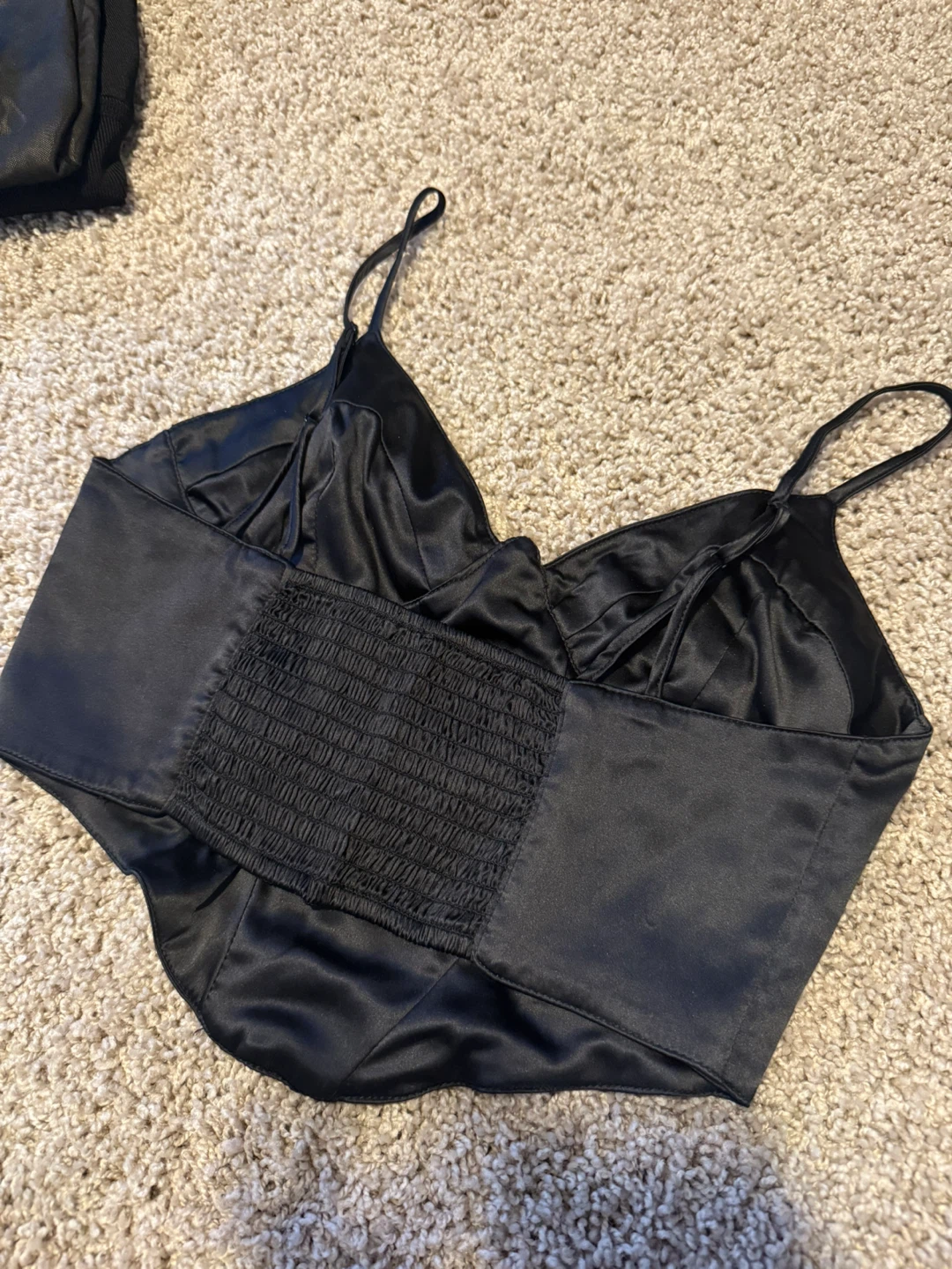 Garage Black Satin Corset Top - photo 2