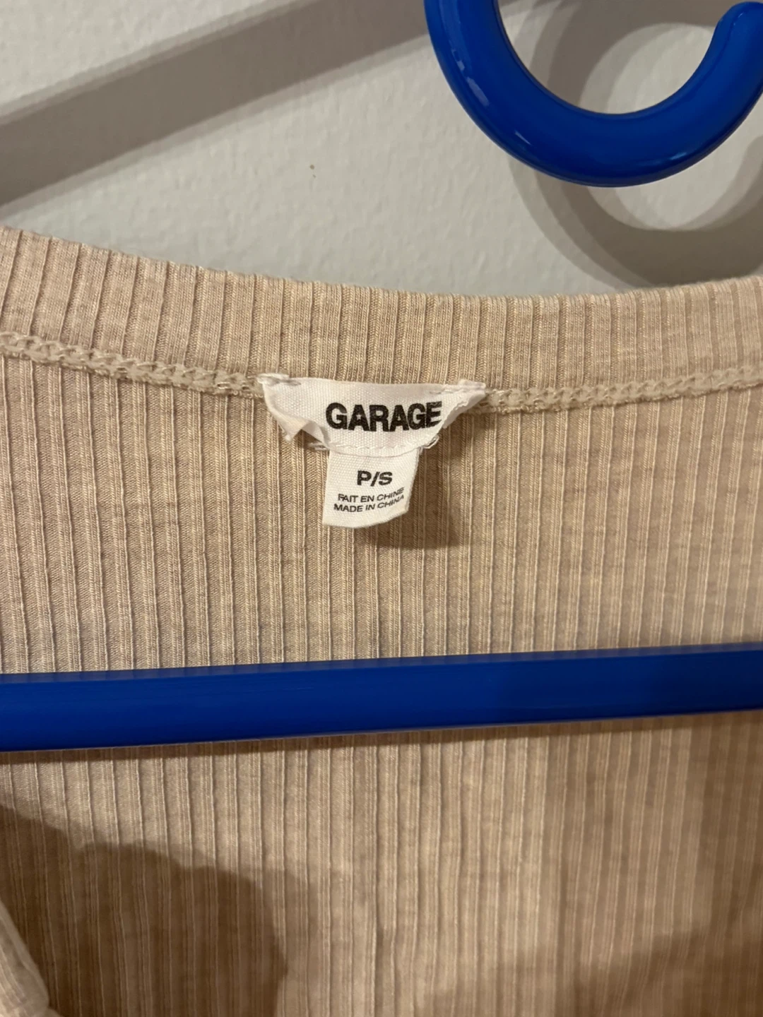 Garage Beige Long Sleeve Top - Size Small - photo 3