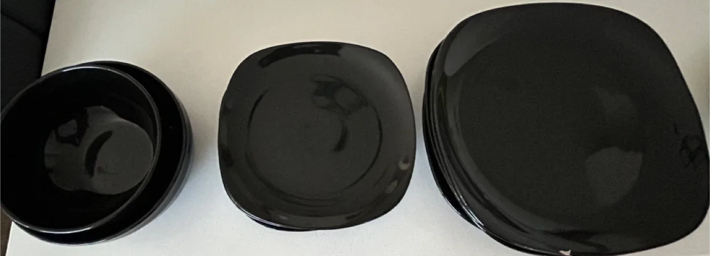 Black Dinnerware Set - Plates and Bowls image indicator(2)