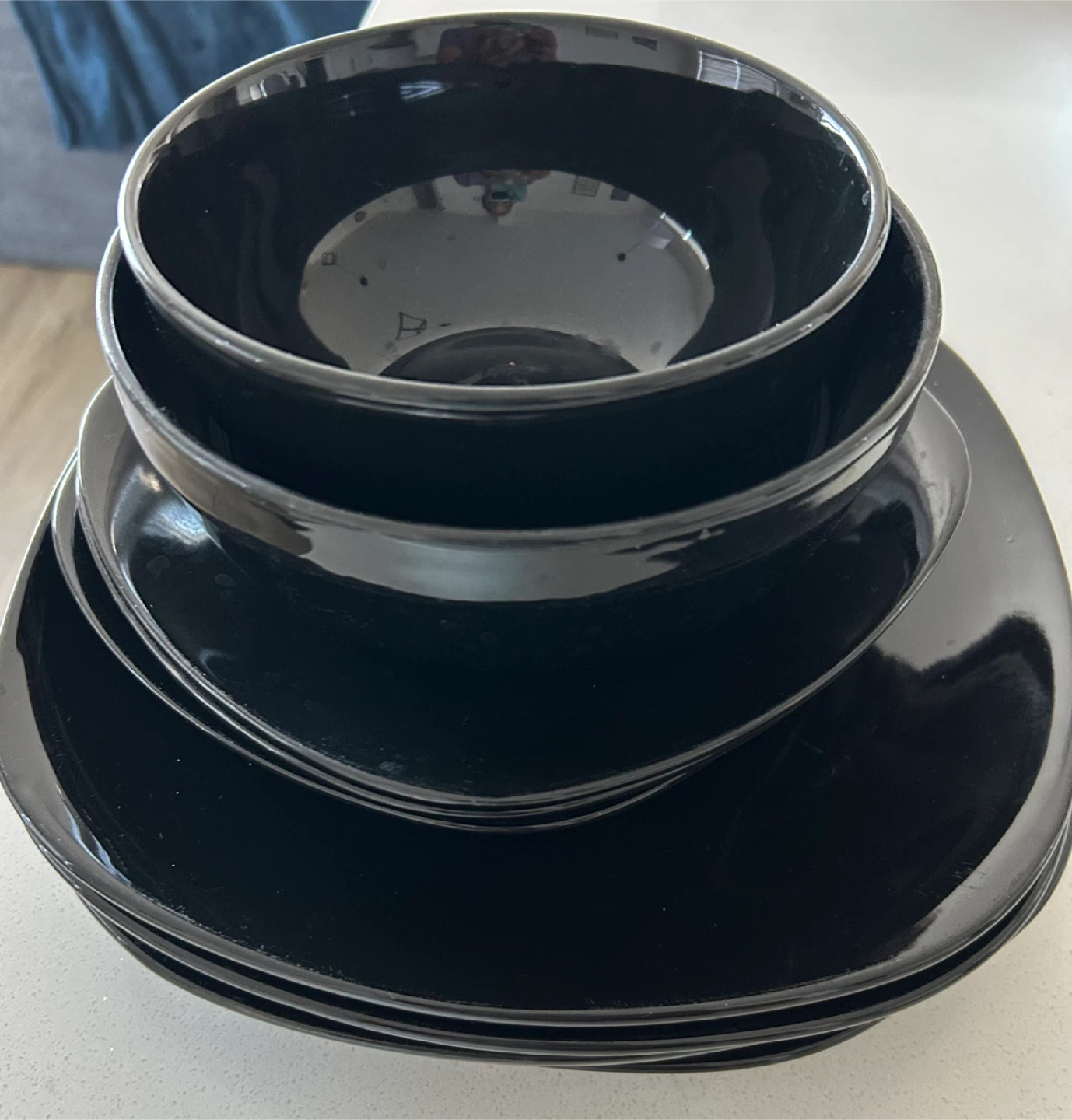 Black Dinnerware Set - Plates and Bowls