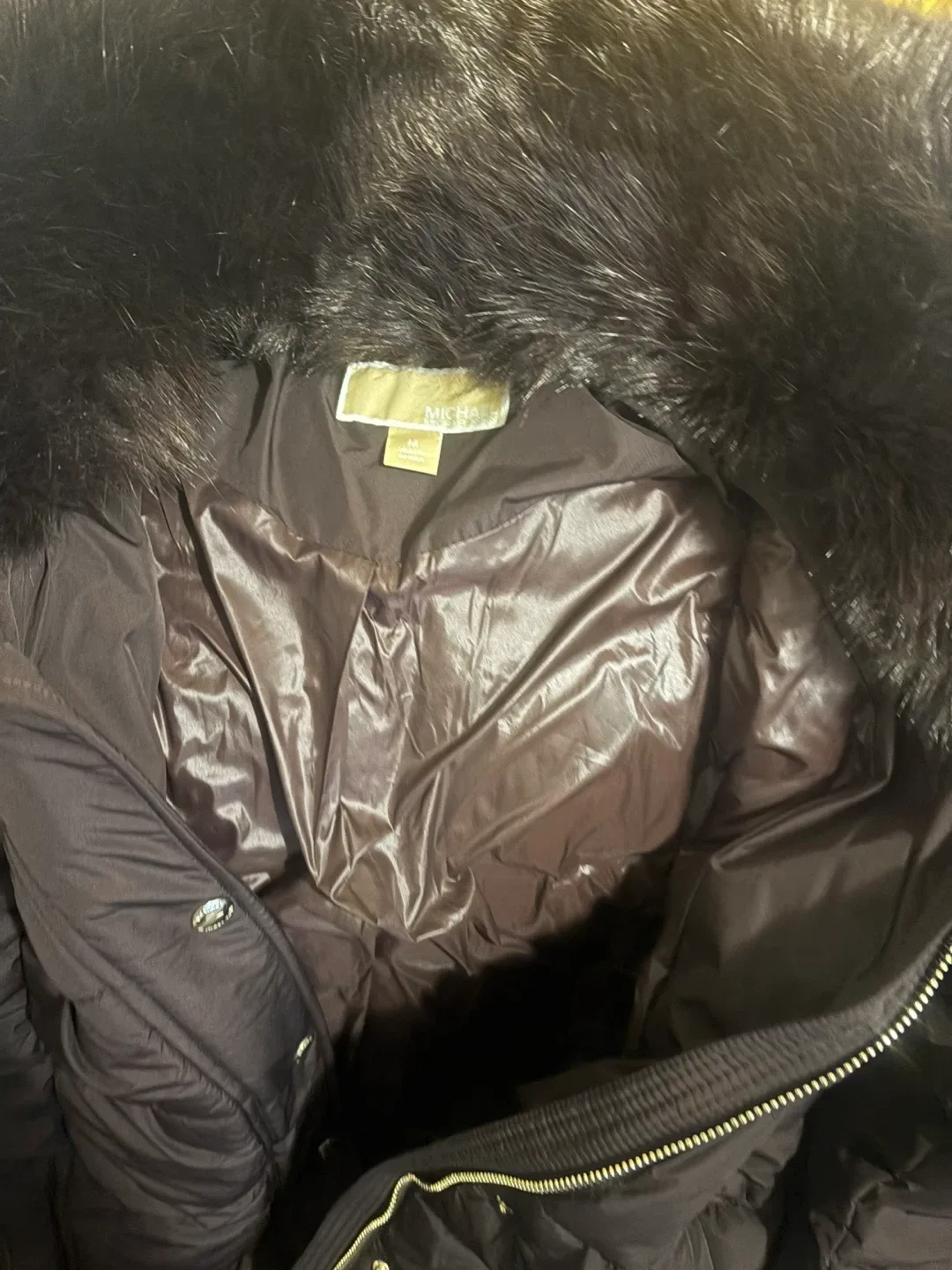 Michael Kors Chocolate Puffer Jacket Size M image indicator(2)