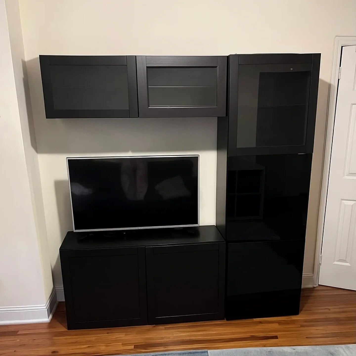 IKEA Black TV Stand and Wall Cabinet thumbnail