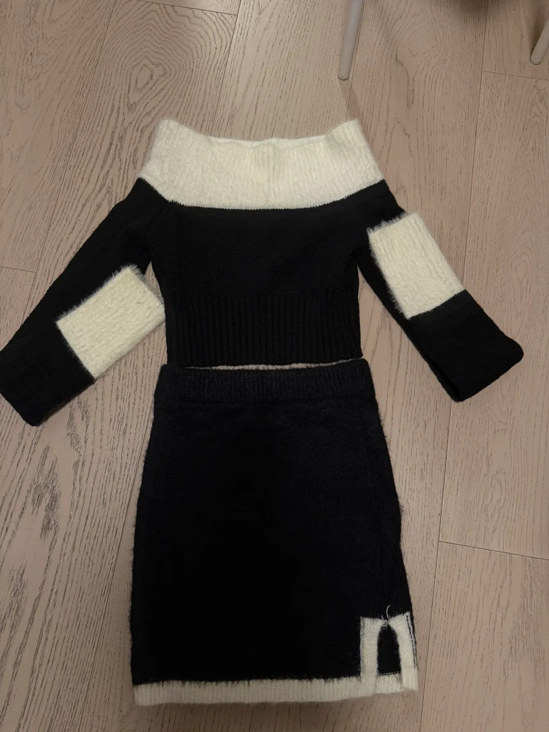 Black & White Knit Two-Piece Set thumbnail