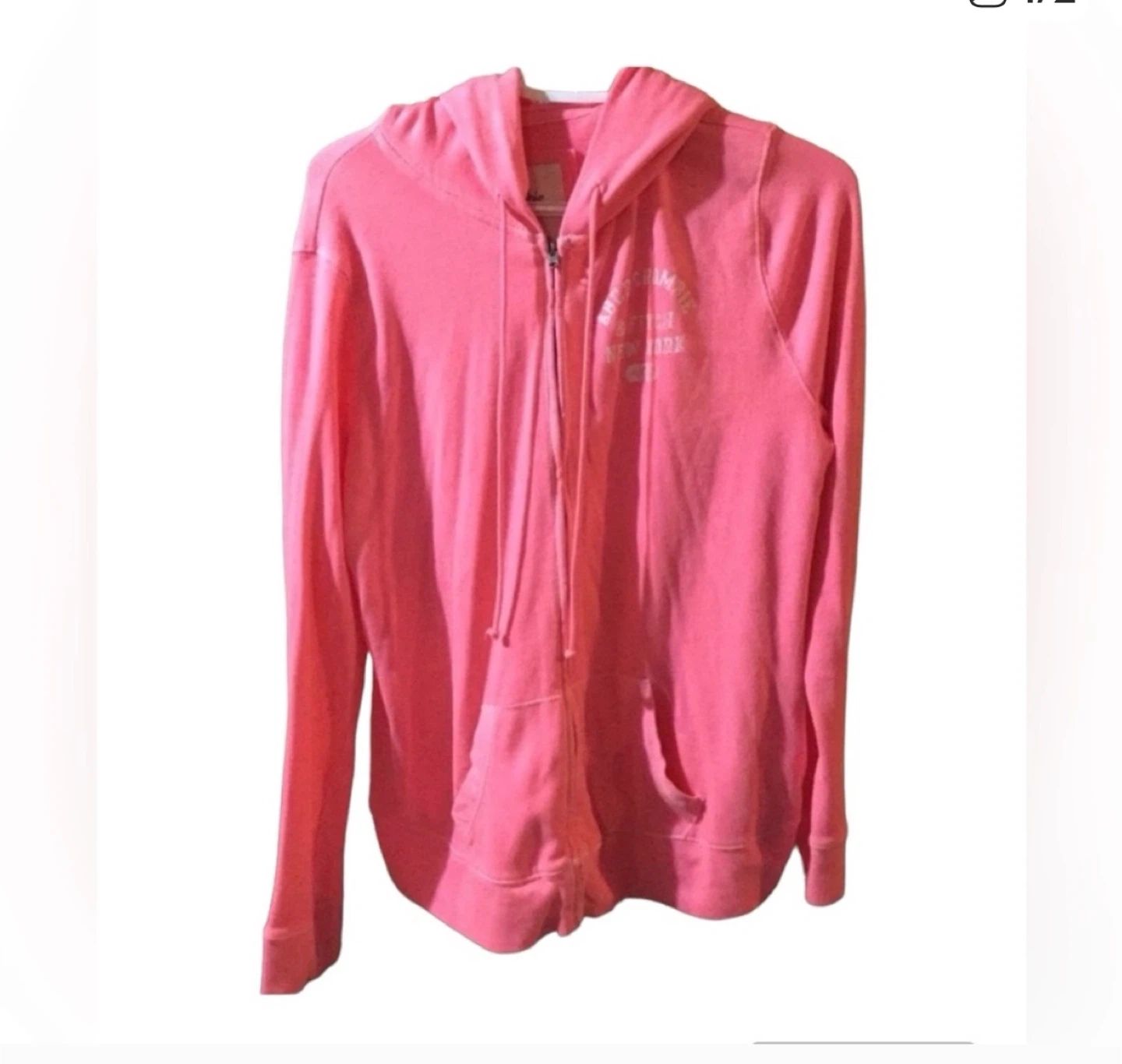 Pink zip up hoodie Abercrombie & Fitch size large