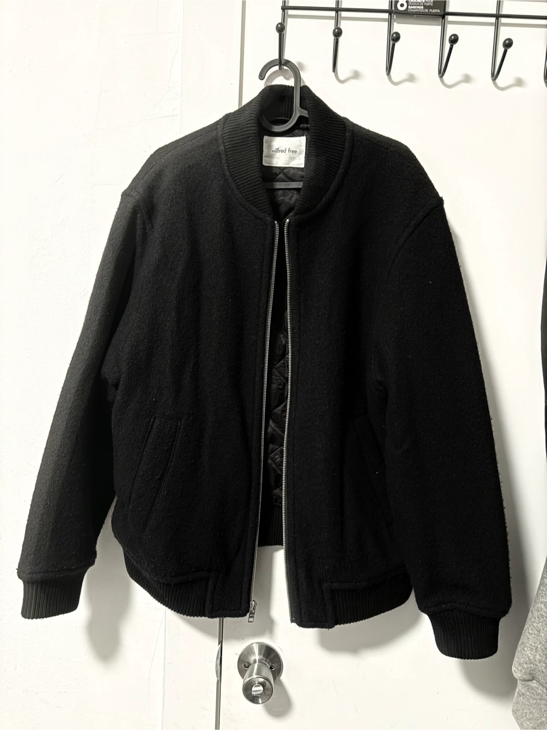 Wilfred Free Black Bomber Jacket - Size Small. Retail:$320