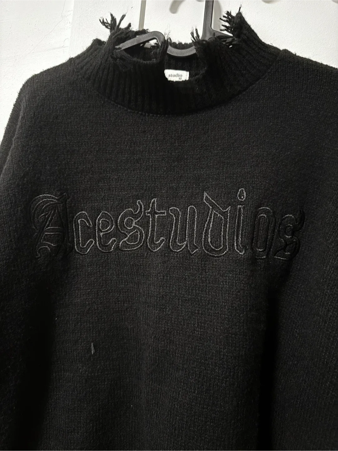 Acestudios Black Distressed Sweater image indicator(2)