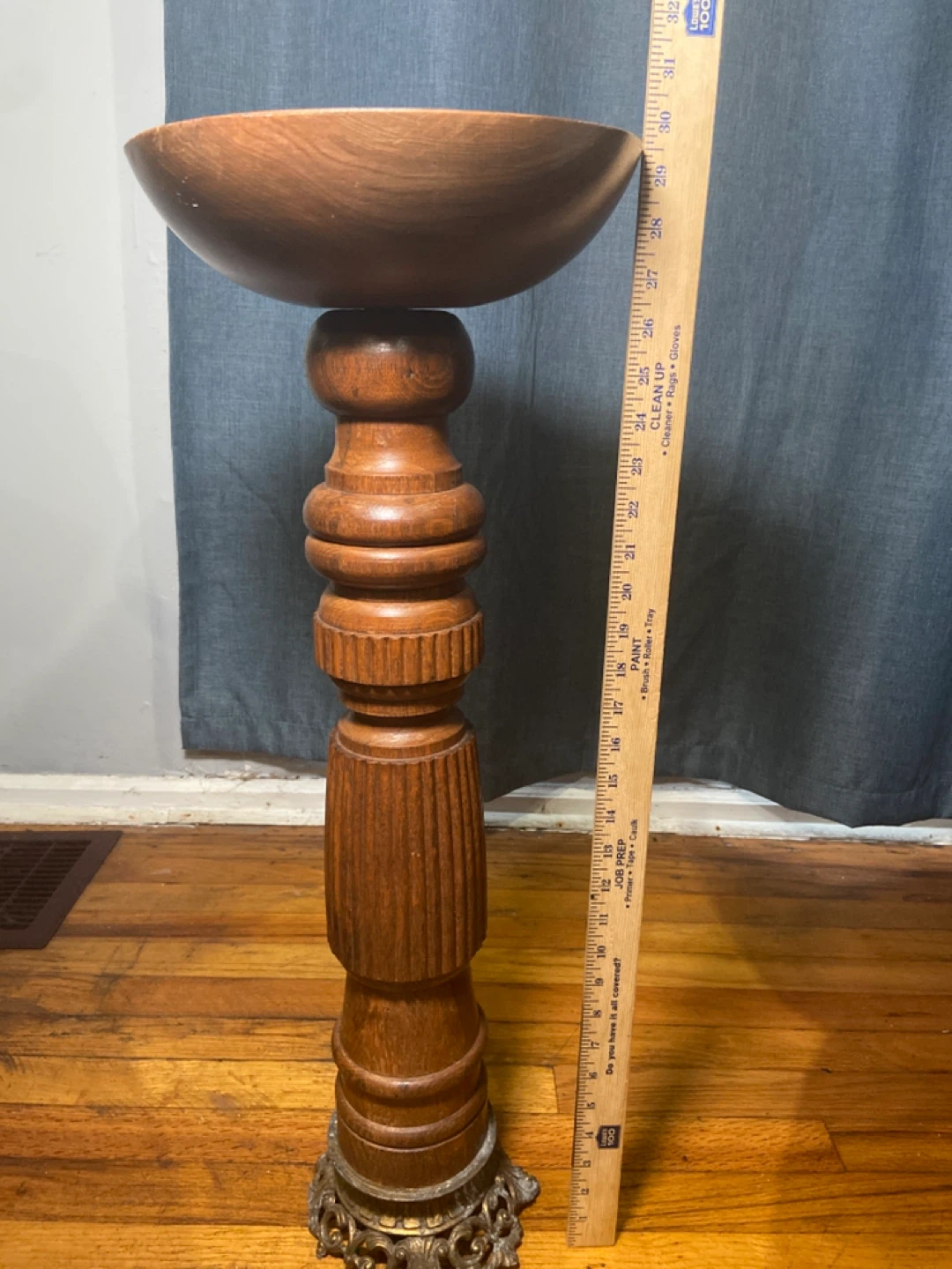 Wooden Pedestal Bowl Stand - photo 5