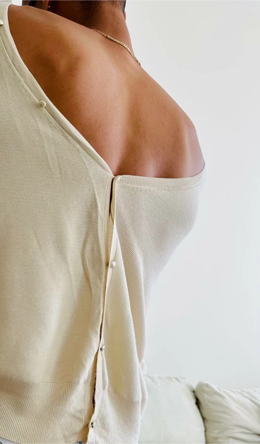 BA&SH Beige Knit Cardigan thumbnail