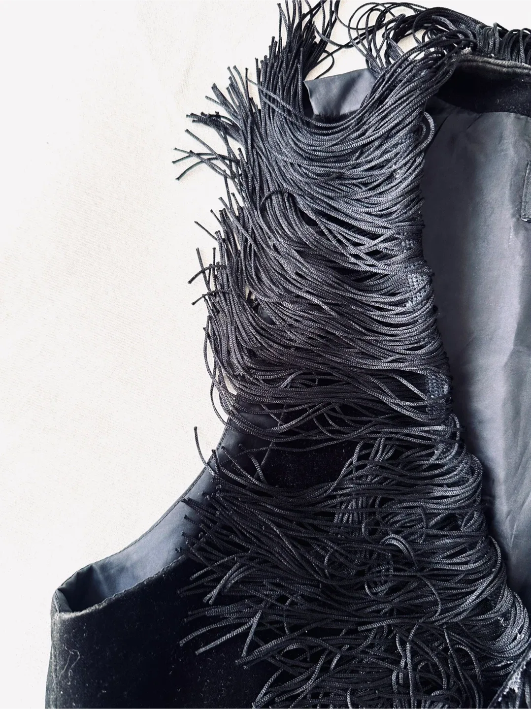 H&M Black Velvet Fringe Vest image indicator(3)