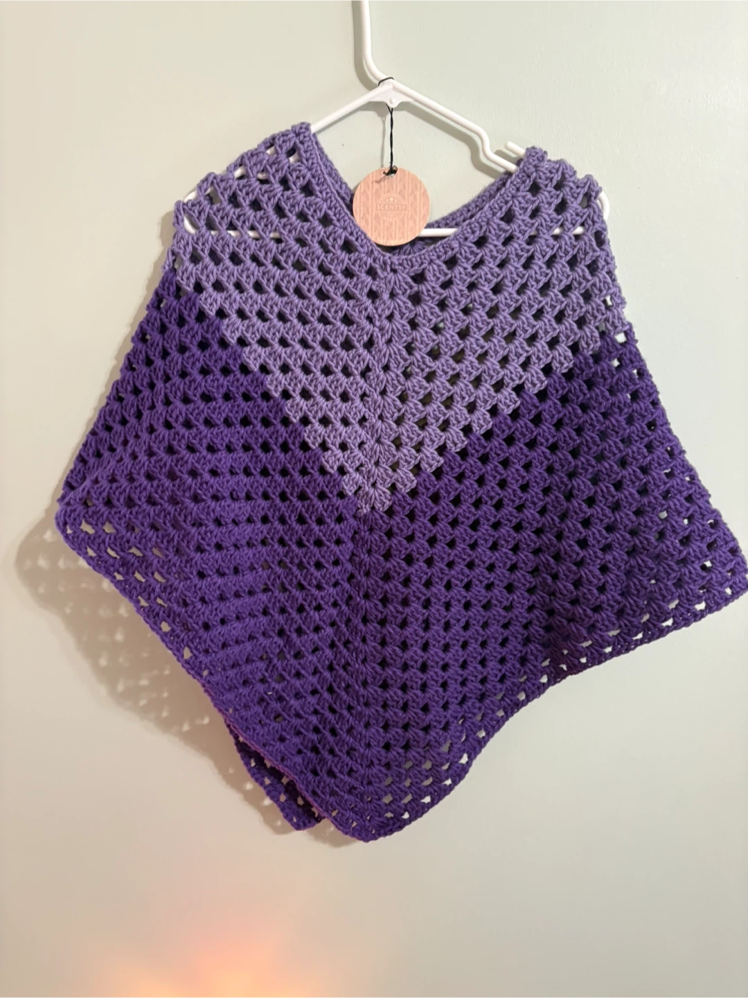 Handmade Crocheted Poncho - Purple - photo 2