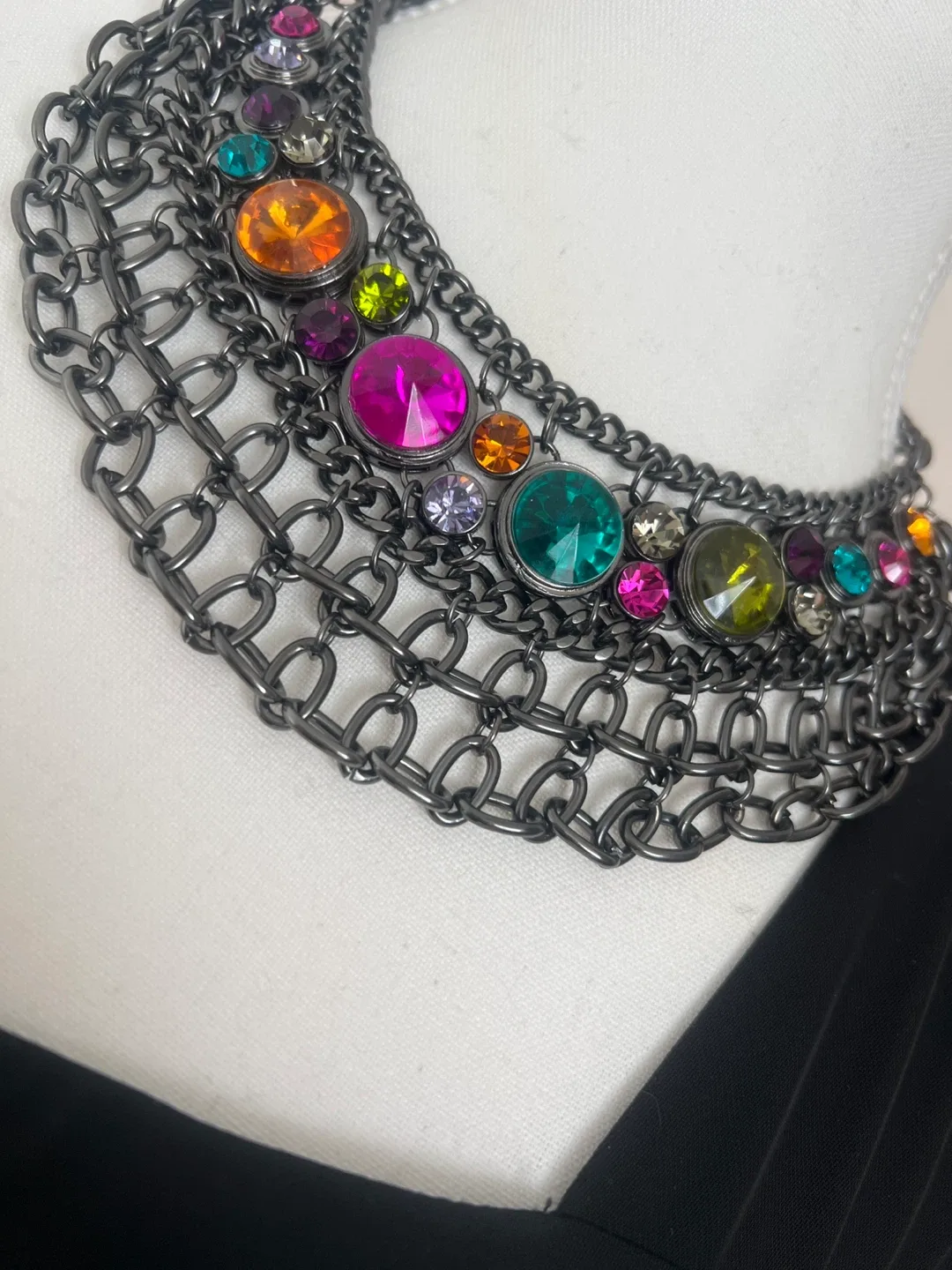 Multicoloured Gemstone Statement Necklace image indicator(9)