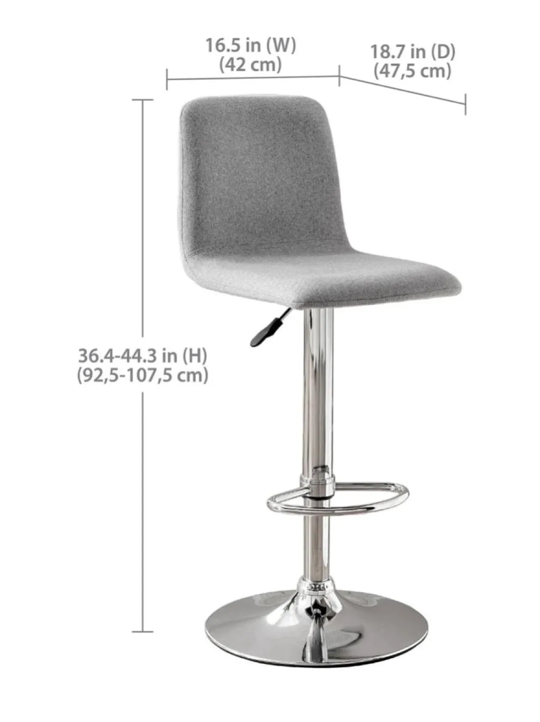 Hometrends Bar Stool - Adjustable Height image indicator(2)