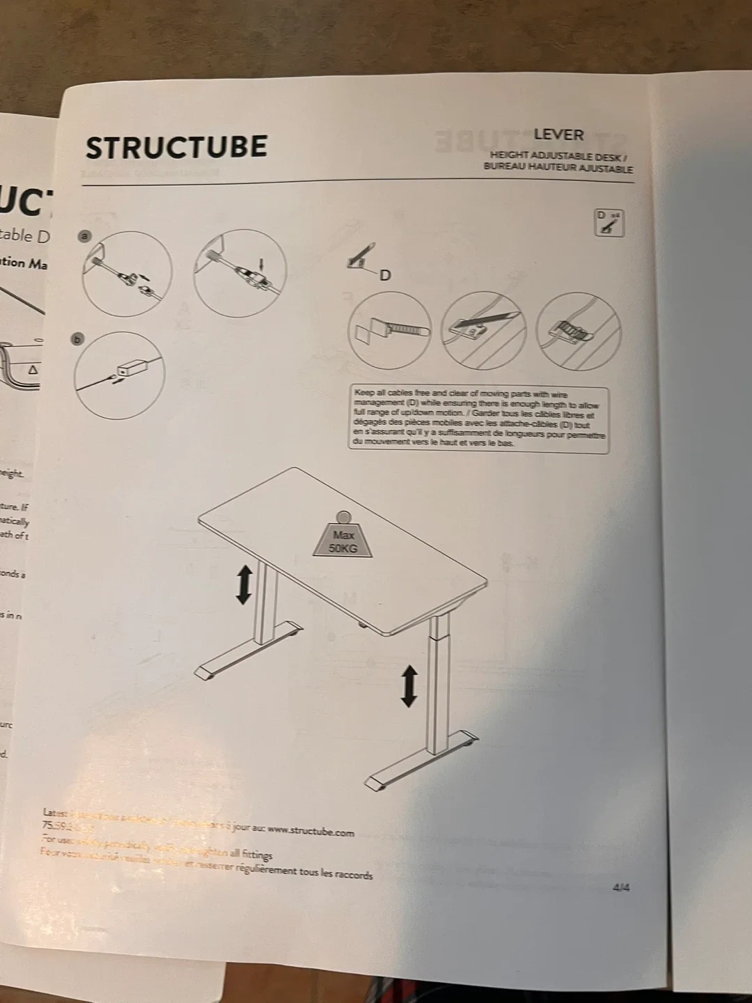 Structube Adjustable Standing Desk - White image indicator(6)