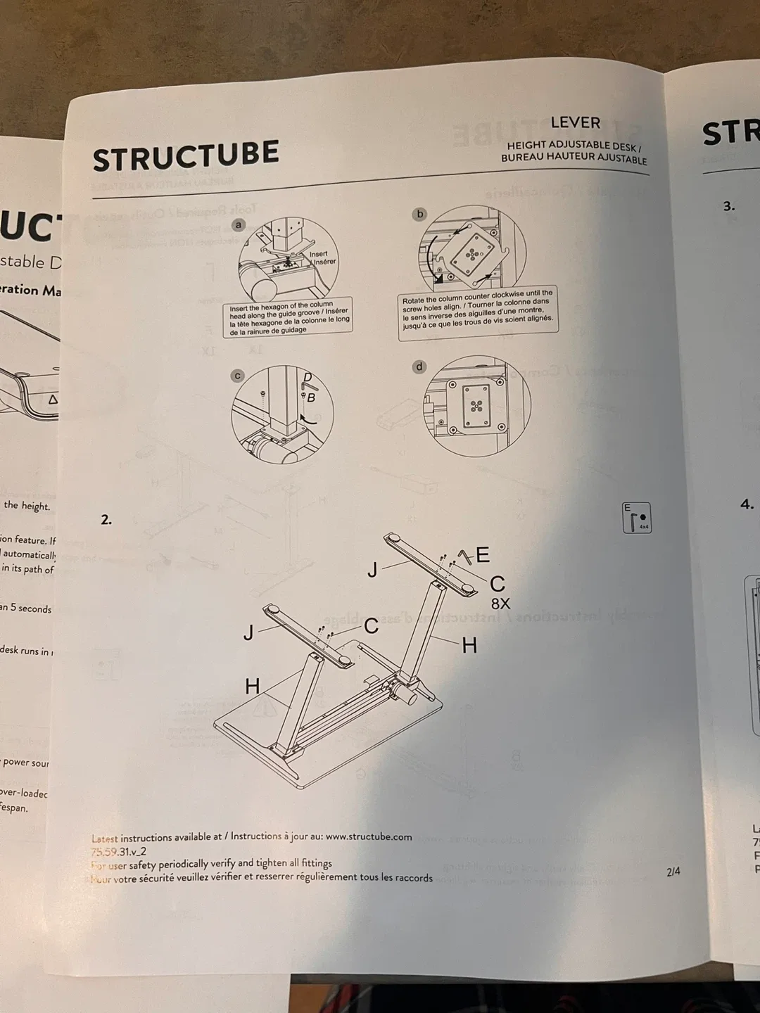 Structube Adjustable Standing Desk - White image indicator(7)