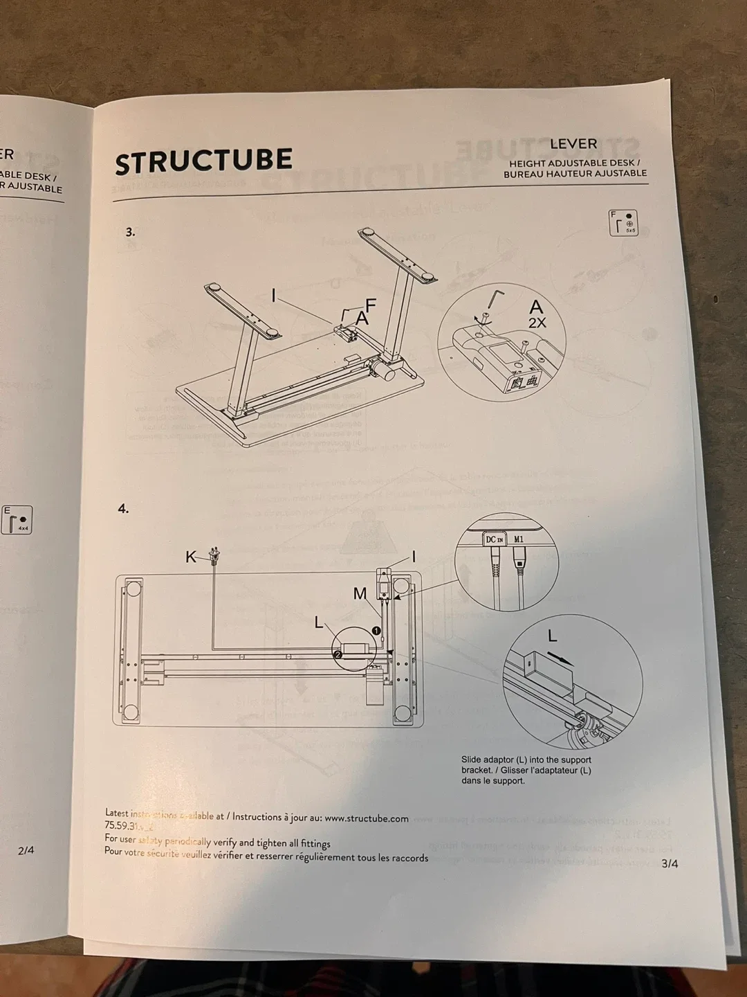 Structube Adjustable Standing Desk - White image indicator(8)
