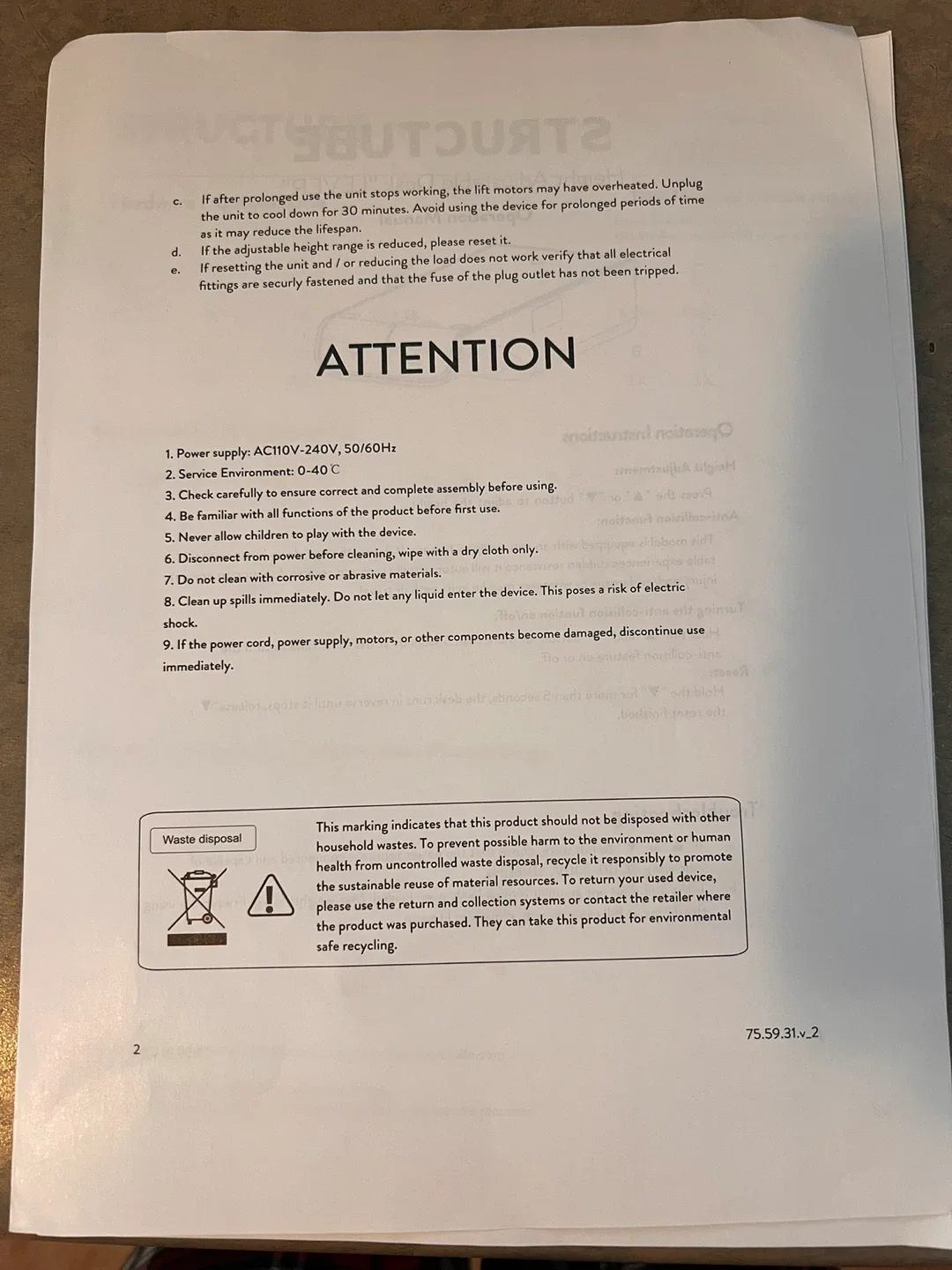 Structube Adjustable Standing Desk - White image indicator(9)