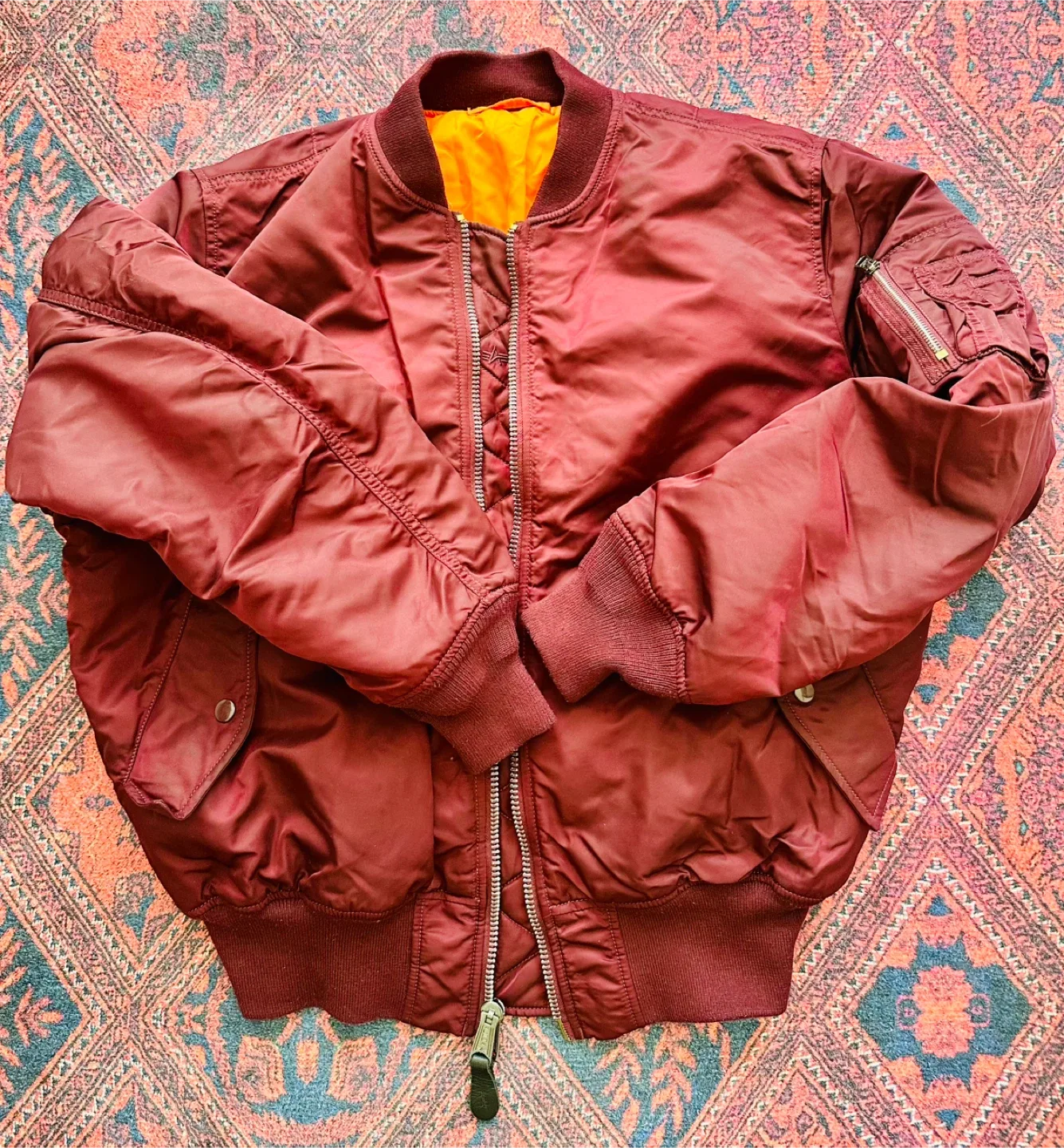 Alpha Industries Burgundy Bomber Jacket image indicator(2)