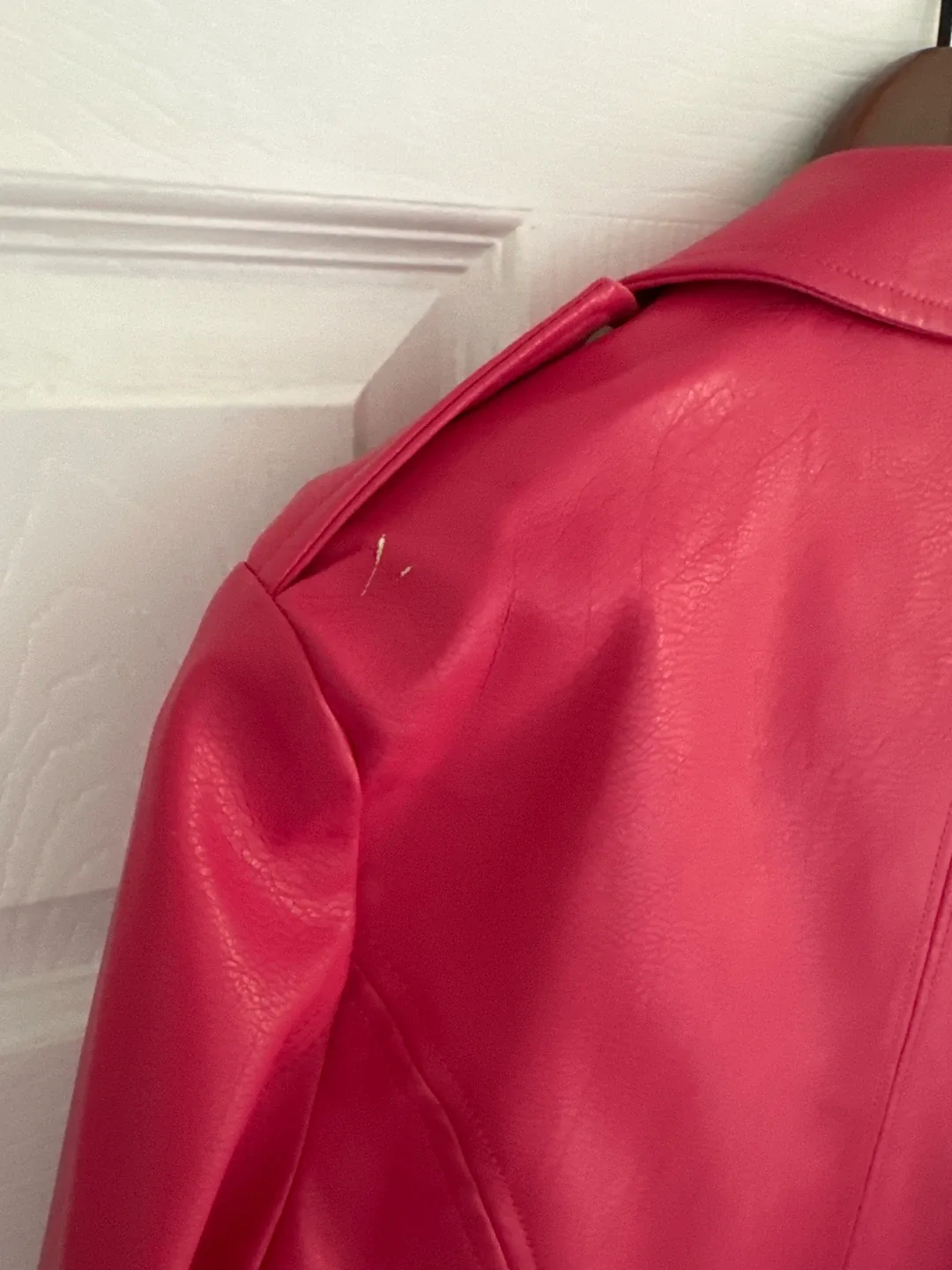 Vero Moda Pink Faux Leather Jacket - Size M image indicator(4)