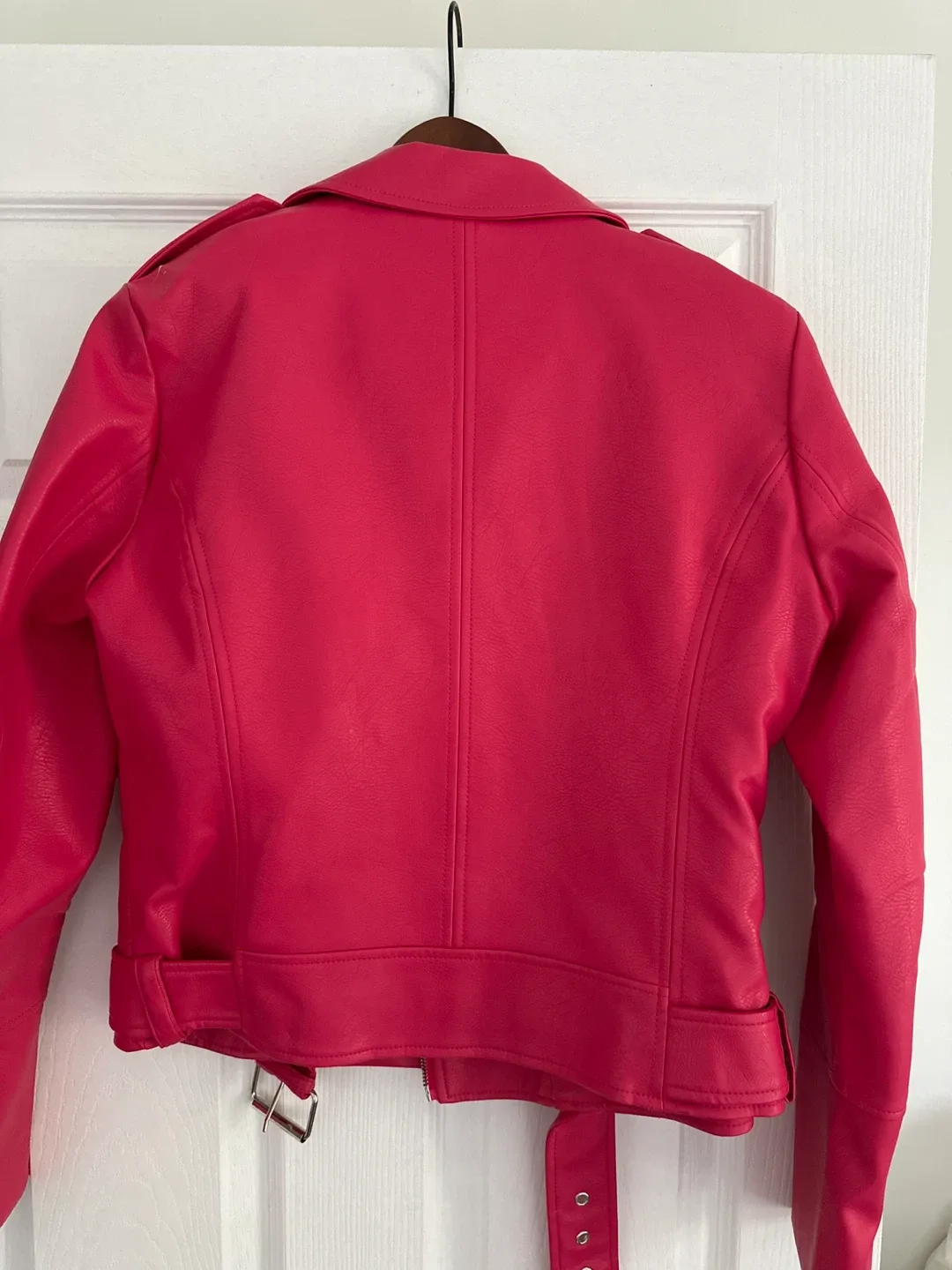 Vero Moda Pink Faux Leather Jacket - Size M image indicator(3)