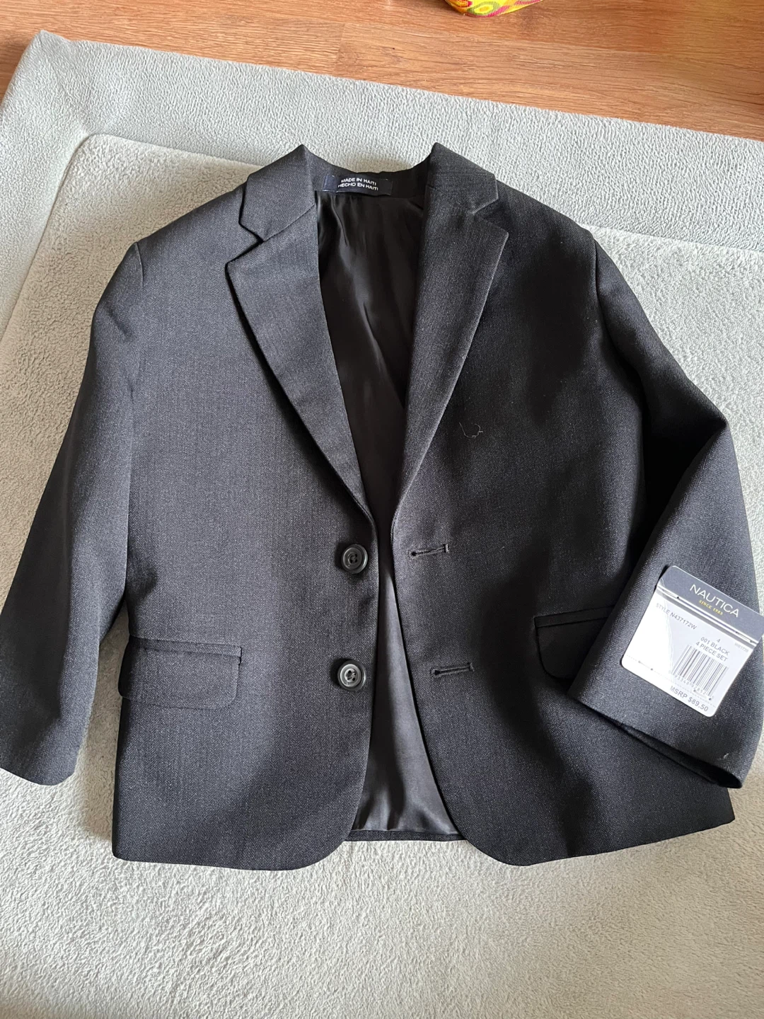 Kids Nautica Black Suit Jacket - Size 4 (New)