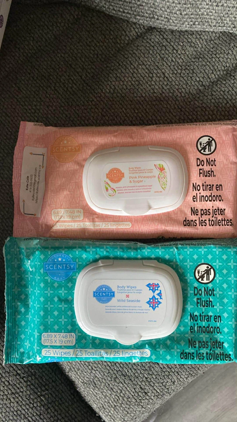 Scentsy Body Wipes - Pink Pineapple & Sugar, Wild Seaside