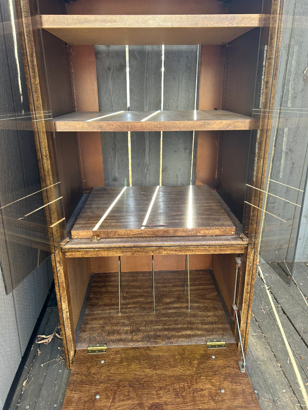 Wooden Display Cabinet with Glass Doors