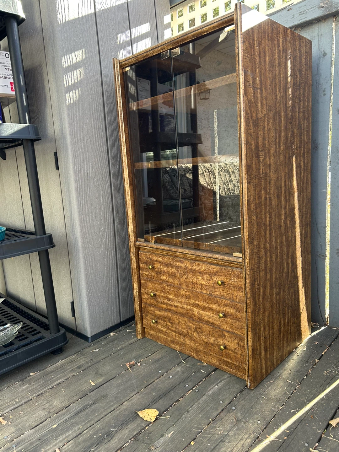 Wooden Display Cabinet with Glass Doors - photo 2