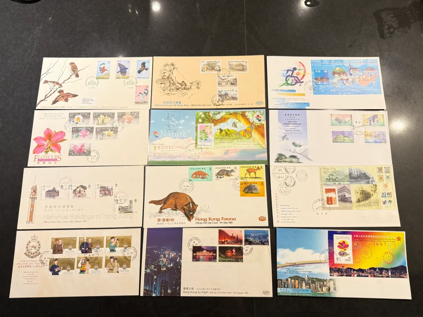 12xHong Kong Official First Day Cover Stamp Collection thumbnail